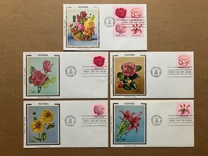 1981 18c Flowers 1876-79 Colorano Silk First Day Cover Master Set of (5)