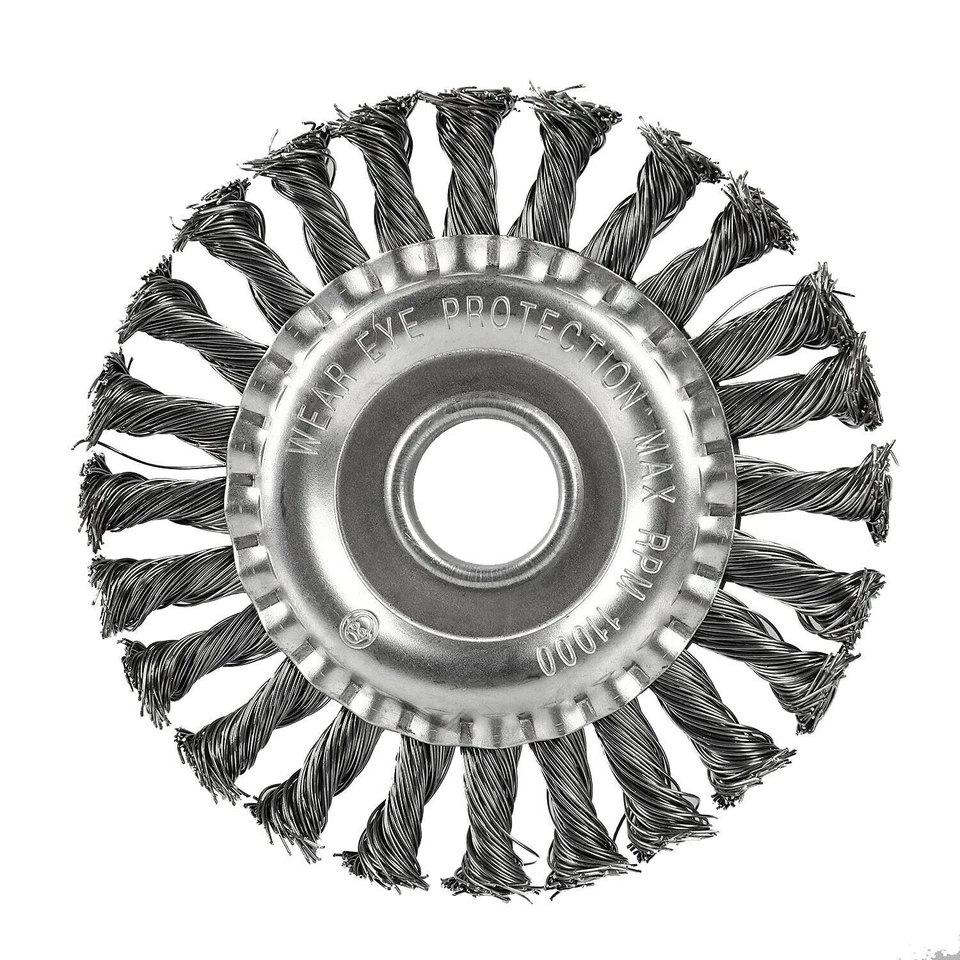 4x Drahtbürste Für Flex, Winkelschleifer Ø125mm X 22mm Gezopft Scheibenbürste DE - Bild 3 von 4