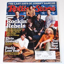 DAVE MATTHEWS JACKSON BROWNE JOHN MELLENCAMP SIGNED ROLLING STONE MAGAZINE COA