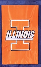 LARGE 28"X48" UNIVERSITY OF ILLINOIS HOUSE / GARDEN Flag BANNER EMBROIDERED FS