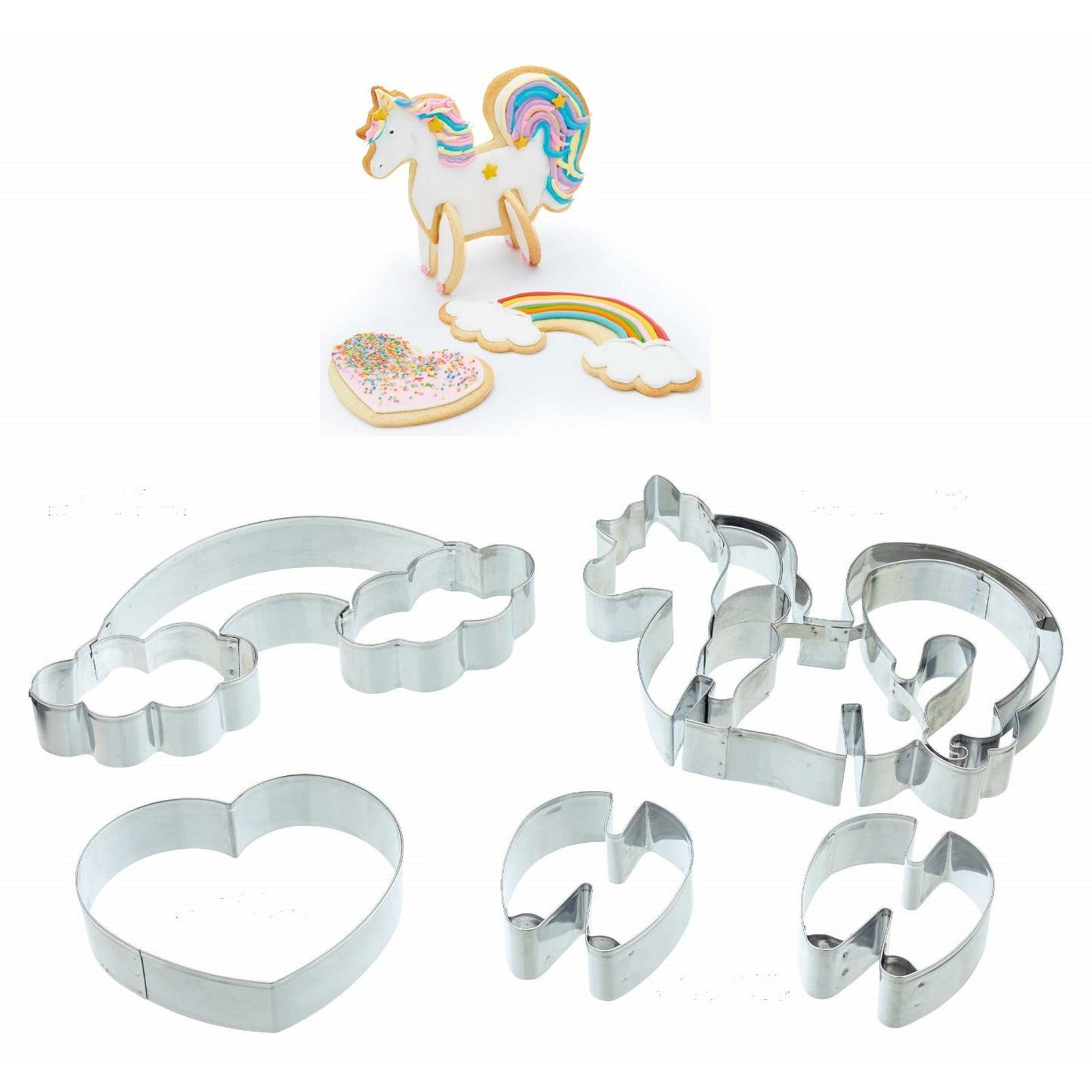 Sweetly Does It 3D Cookie Cutters Set Unicorn Biscuit Fun Standing Shapes Moulds