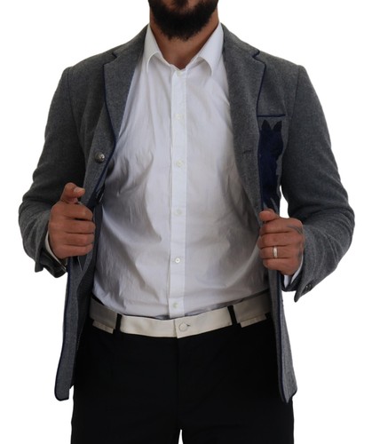 DOLCE & GABBANA Blazer Gray Wool Roses Slim Fit Jacket IT44 / US34/ XS RRP $2400 - Picture 5 of 16