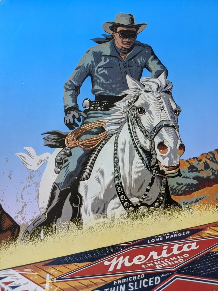 Merita Enriched Bread Lone Ranger Advertisement 25" X 16" Giclee Poster. - Image 2 of 4