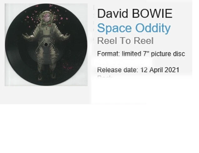 David Bowie – Space Oddity * 7" Vinyl * Picture Disc * MINT * 2021 * - Image 4 of 4