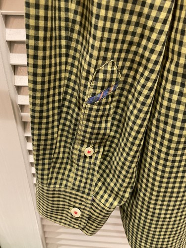 Robert Graham Navy Green Check Button Up Long sleeve Men’s Size XL - Picture 8 of 9