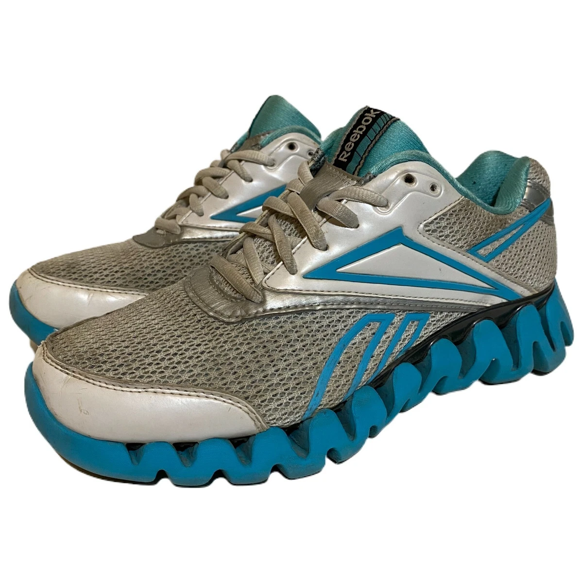 Reebok Zig Tech Zig Fuel Running Shoes White Blue Silver Size 7 | eBay