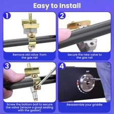 Replacement Gas Valve 1554 for 36 inch Grill, Barbecue Burner Control Valve