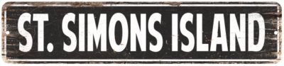 St. Simons Island Vintage Look Personalized Metal Sign Chic 4x18 104180008295
