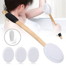 Long Handle Lotion Applicator Back Body Massager Bath Brush Tanning Skin Cream