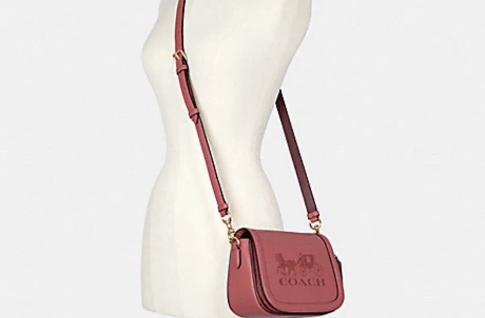 Bolso Coach Saddle con Cartera Caballo y Carruaje Dorado/Amapola Malva Rojo Silenciado y2k Kawaii Foto 3 de 4