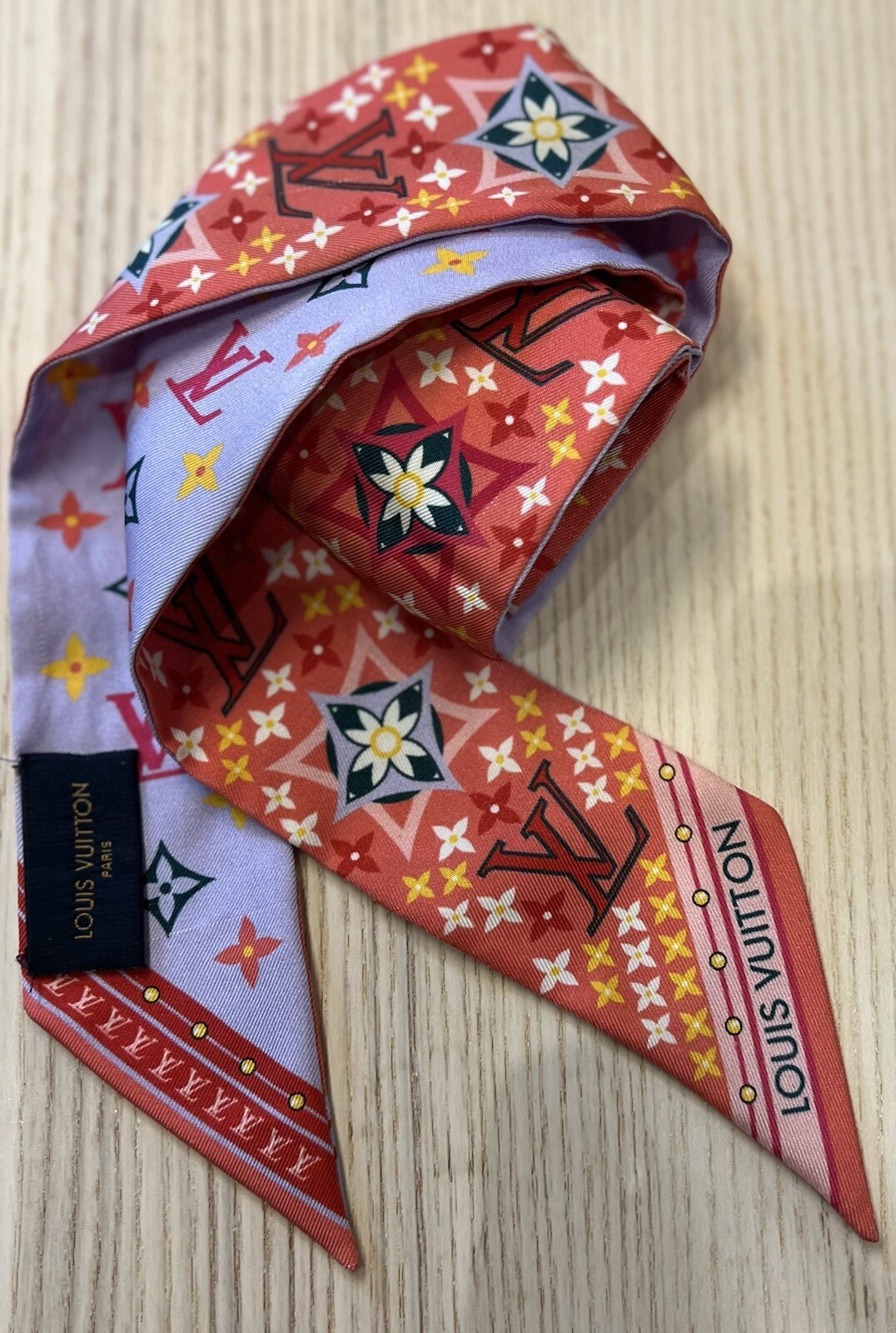 Auth Louis Vuitton Bandeau Bestiary Let's Go Scarf