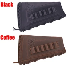 Leather Buttstock Shell Holder for .45/70 .22LR .30/30 12GA Shotgun Wrap Covers