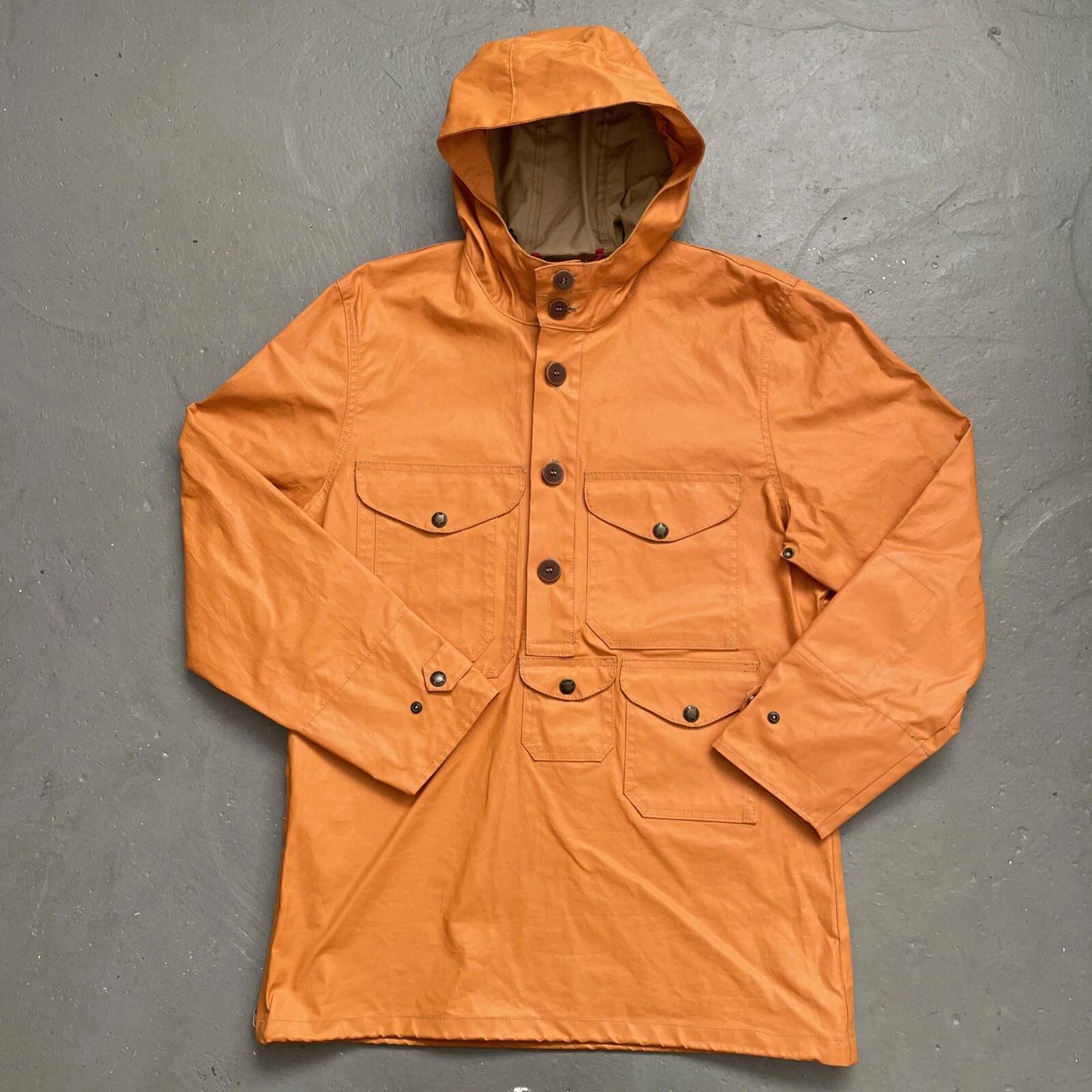 Filson Redwood Anorak II Pullover Rain Vachetta Cloth Jacket (10420) Made USA S