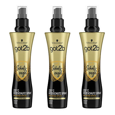 3x 200ml got2b Schutzengel 220C Hitzeschutz lotion Gloss Finish Heisse Styles