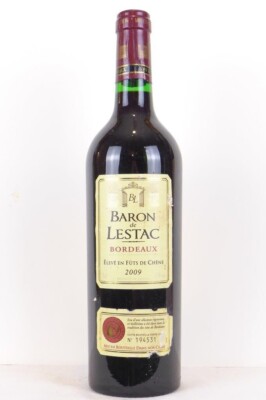 bordeaux baron de lestac fût de chêne rouge 2009 bordeaux