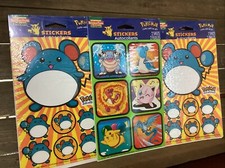 Pok mon Stickers American Greetings/Nintendo Pikachu Blastoise Marill Lot Of 3