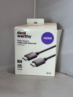 dealworthy HDMI High Speed Cable with Ethernet Cable - 10 Feet - New In Box