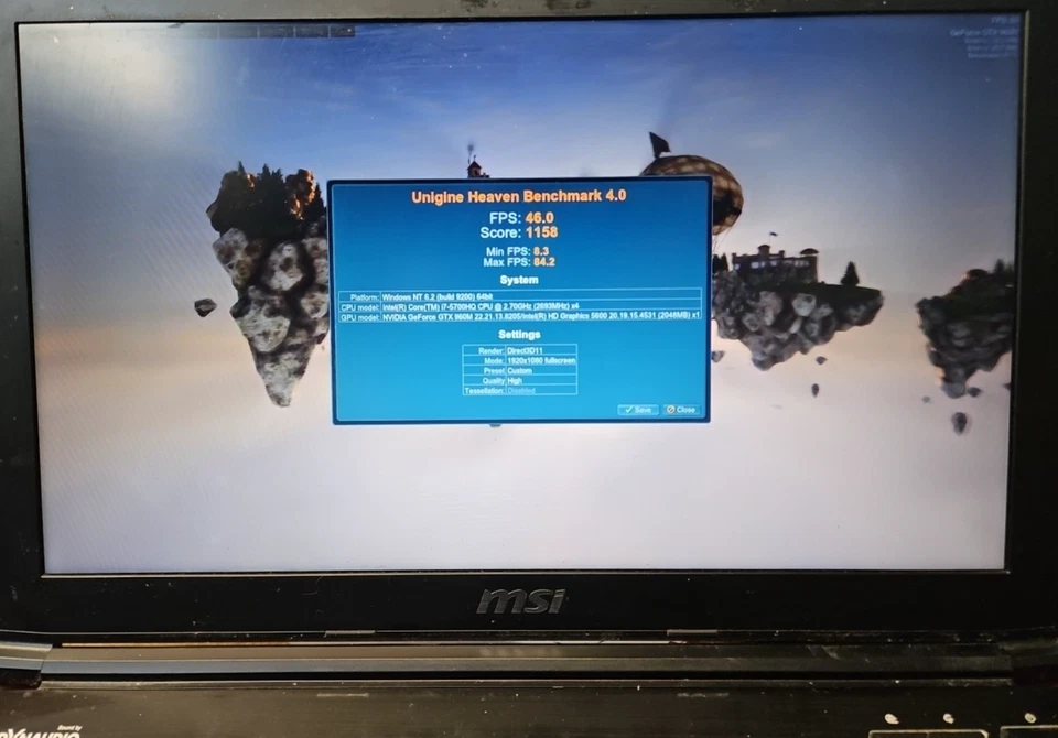 MSI Apache GE62-2QC Windows 10 gaming laptop core i7-5700HQ GTX 960M - Image 3 of 4