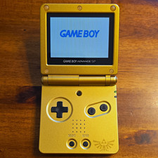 Nintendo Game Boy Advance SP Gold Handheld System Console Backlit Screen/AGS-101 image