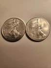 Silver American Eagle Lot of 2 Coins - 2oz Silver Total, Coins from 2011 & 2000