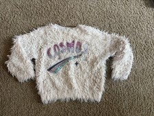 Zara Sweater Kids Size 8 Cream soft fuzzy Cosmos read 