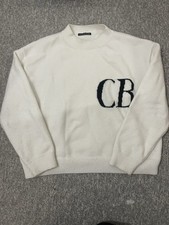 Cole Buxton Herren Strickpullover Weiß Rundh...