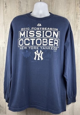 2010 Majestic MLB New York Yankees Mission October Distressed T