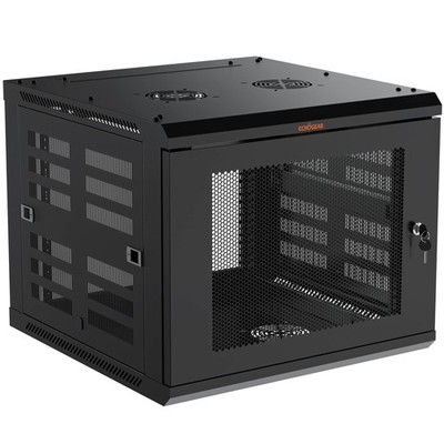 Echogear 9U Network Rack - Enclosed Wall Mount Rack Kit Includes 2X 1U Shelves