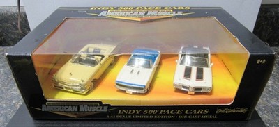 Ertl AMERICAN MUSCLE INDY 500 PACE CARS SET Sealed Box 57 Merc 67 Chevy 70 Olds