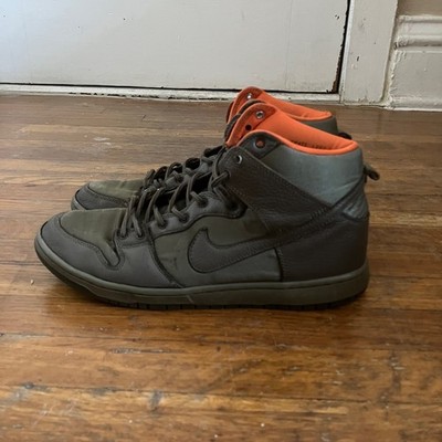 NIKE SB DUNK HIGH PRO KOZIK SIZE 10.5 OLIVE/ORANGE BOMBER JACKET FRANK