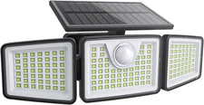 Outdoor Solar Security Lighting 2500LM, 3 Head 270° Wide Angle, Motion Sensor T