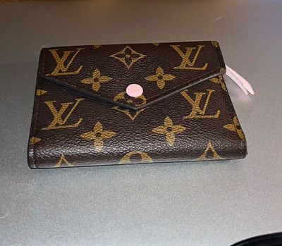 Louis Vuitton Monogram Victorine Wallet Rose Ballerine Brown Pink Button