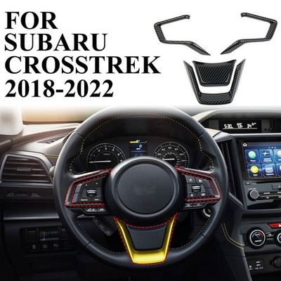 Carbon Style Central Control Steering Wheel Trim For Subaru Crosstrek XV Ascent