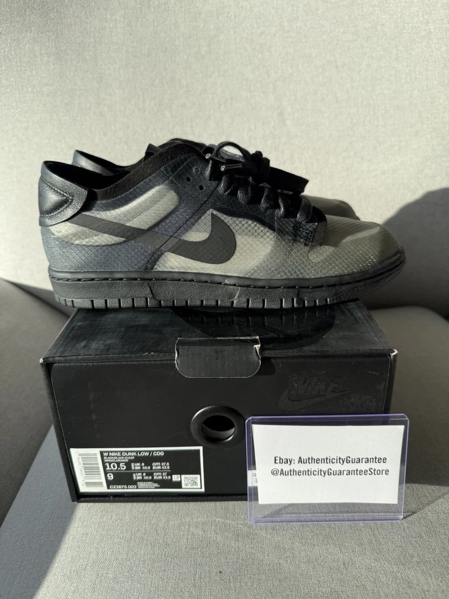 Nike Comme des Garçons x Dunk Low Black Clear W for sale | eBay