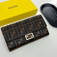 Fendi 2388 Leather Long Wallet, size: 10.5*12*2cm