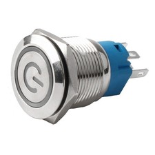 Weatherproof 16mm Metal Push Button Switch with Power LED for Outdoor Use