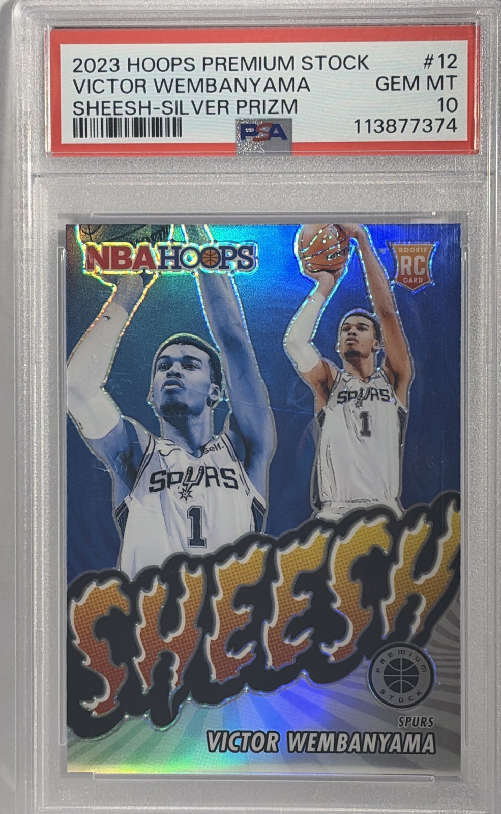 2023-24 Panini Nba Hoops Premium Stock - Sheesh Victor Wembanyama #12 Silver...