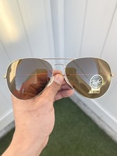 NEW Authentic Ray Ban Classic Large Aviator RB3025 3025 Gold Brown Lens 62/14
