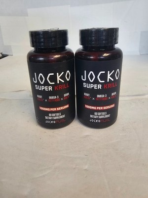 2x JOCKO SUPER KRILL 500mg 60 SOFTGELS EXP 12/2026