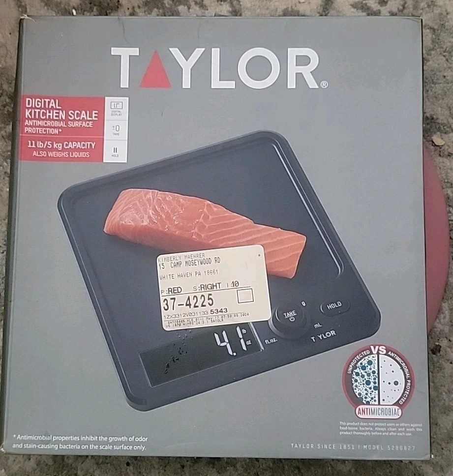 TAYLOR Digital Kitchen Scale w/Antimicrobial Surface Protection 11LB CAPACITY