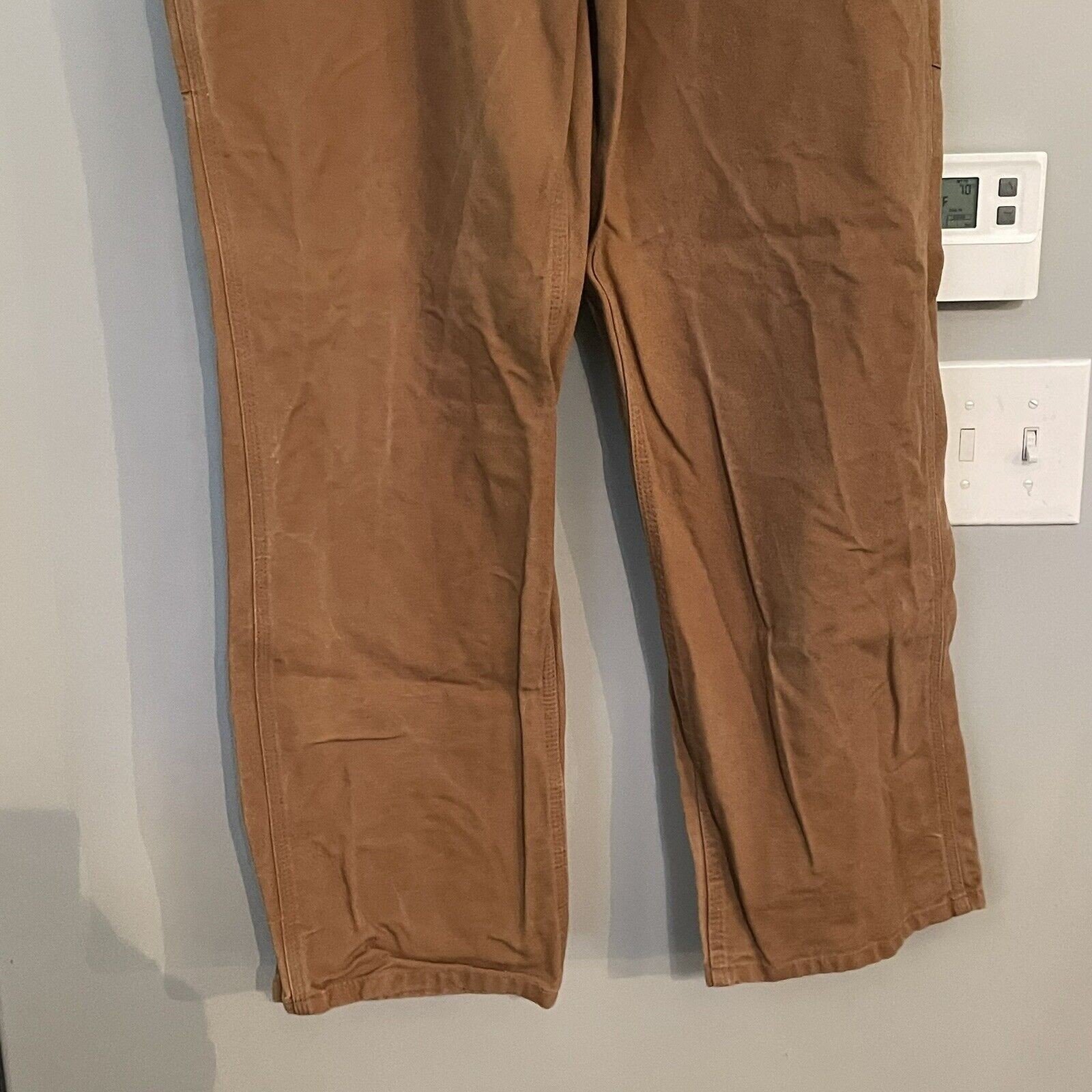 Carhartt Pants Canvas Carpenter Relaxed Fit Work Dungarees Mens Sz 34x34 thumbnail 3