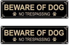 2-Pack Beware of Dog - No Trespassing Sign, 12x3 Inch Rust Free .040 Aluminum...