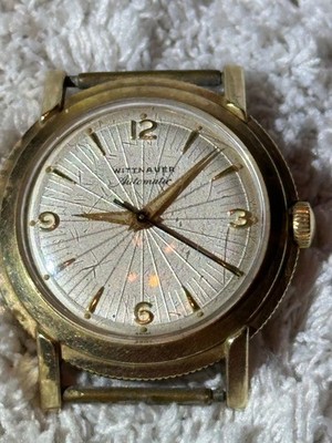 Vintage Wittnauer Sunburst Dial Mens Automatic Gold Filled