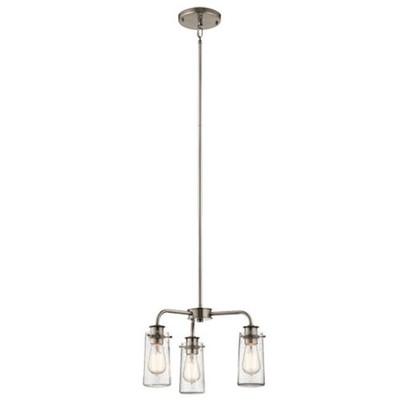 Kichler 43057 Braelyn 3 Light Convertible 18'' Seeded Glass - Grey