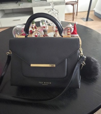 Ted Baker Schultertasche klein, schwarz, goldfarbene Hardware, Magnetverschluss