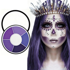 6 Color Purple Face Paint Palette, Professional Body Paint Violet Makeup, Washab