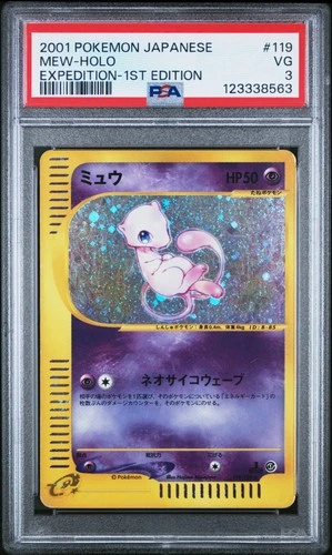 2001 POKEMON JPN EXPEDITION 1ST ED #119 MEW-HOLO PSA 3