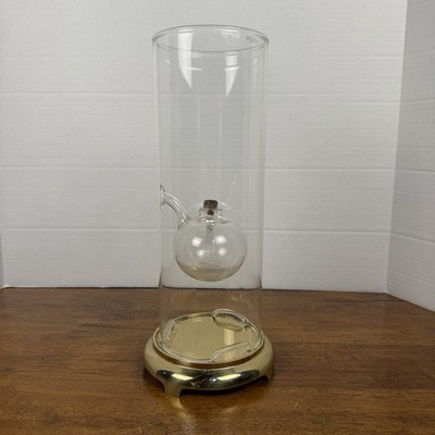 Wolfard Glass Blowing Company Hand Blown Glass Oil Lamp w/ Brass Base 13 