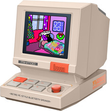 Divoom Minitoo Retro Pc-Style Computer Speaker, Smart Pixel Screen with DIY Face