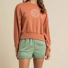 Nike Women's Size XS Femme Crew Jumper Terra Blush Pink Tan Loungewear Active